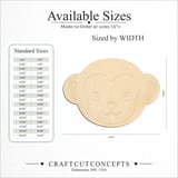 Size reference chart for CUTE MONKEY FACE