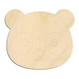Laser-cut baltic birch silhouette of Cute Panda Face