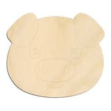 Laser-cut baltic birch silhouette of CUTE PIG FACE