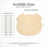 Size reference chart for CUTE PIG FACE