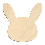 Laser-cut baltic birch silhouette of CUTE RABIT FACE