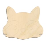 Laser-cut baltic birch silhouette of CUTE RACCOON FACE