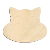 Laser-cut baltic birch silhouette of CUTE SQUIRREL FACE