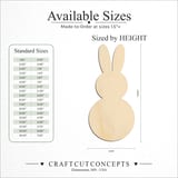 Size reference chart for CUTE UPRIGHT BUNNY