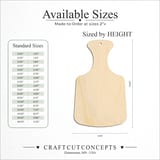 Size reference chart for CUTTING BOARD BOTTLE SHAPE