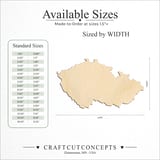 Size reference chart for CZECH REPUBLIC