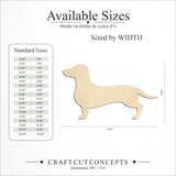 Size reference chart for DACHSHUND DOG