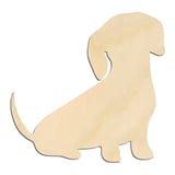 Laser-cut baltic birch silhouette of SITTING DACHSHUND SILHOUETTE