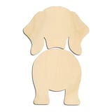 Laser-cut baltic birch silhouette of DACHSHUND TWO PIECE BACK VIEW