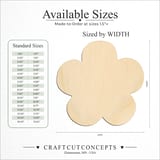 Size reference chart for ROUNDED DAISY BLOOM