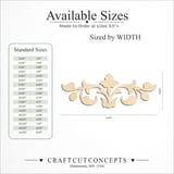 Size reference chart for DECO BORDER