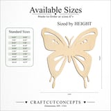 Size reference chart for DECORATIVE BUTTERFLY