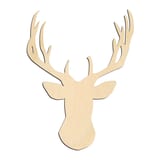 Laser-cut baltic birch silhouette of DEER FRONT BUCK HEAD