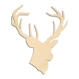 Laser-cut baltic birch silhouette of DEER NARROW BUCK HEAD