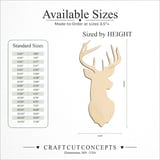 Size reference chart for DEER TALL BUCK HEAD