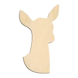 Laser-cut baltic birch silhouette of Deer Doe Head Silhouette
