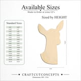 Size reference chart for Deer Doe Head Silhouette