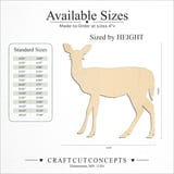 Size reference chart for DEER STANDING DOE