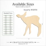Size reference chart for DEER STANDING FAWN