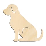 Laser-cut baltic birch silhouette of DETAILED LAB CUTE DOG
