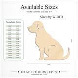 Size reference chart for DETAILED LAB CUTE DOG
