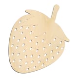 Laser-cut baltic birch silhouette of DETAILED STRAWBERRY