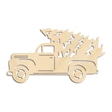 Laser-cut baltic birch silhouette of DETAILED TRUCK DETAILED TREE