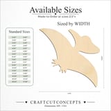 Size reference chart for DINOSAUR BABY PTERODACTYL SIDE VIEW