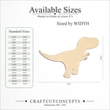 Size reference chart for DINOSAUR BABY T REX
