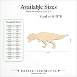 Size reference chart for DINOSAUR SMALL T REX