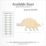 Size reference chart for DINOSAUR STEGOSAURUS