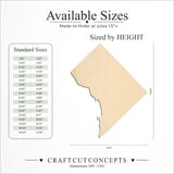 Size reference chart for DISTRICT OF COLUMBIA