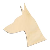 Laser-cut baltic birch silhouette of DOBERMAN HEAD