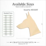Size reference chart for DOBERMAN HEAD