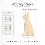 Size reference chart for SITTING DOBERMAN