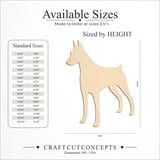 Size reference chart for STANDING TALL DOBERMAN