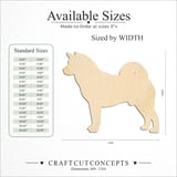 Size reference chart for STANDING SILHOUETTE DOG AKITA