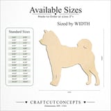 Size reference chart for STANDING TALL SILHOUETTE DOG AKITA
