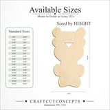 Size reference chart for Dog Bone Heart Paw Print Stack
