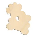 Laser-cut baltic birch silhouette of DOG BONE PAW HEART