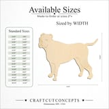 Size reference chart for DOG BULL DOG