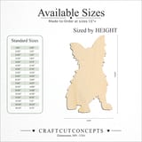 Size reference chart for DOG LARGE EARS SITTING SILHOUETTE