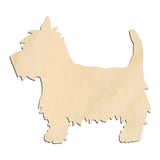 Laser-cut baltic birch silhouette of DOG TERRIER SILHOUETTE