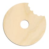 Laser-cut baltic birch silhouette of DONUT BITE