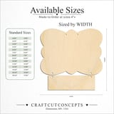 Size reference chart for Butterfly Door Hanger with Tag
