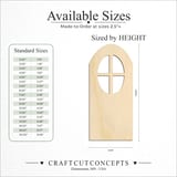 Size reference chart for Arched Door with Cross Window