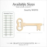 Size reference chart for DOUBLE BOW SKELETON KEY