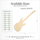 Size reference chart for DOUBLE CUT ELECTRIC GUITAR