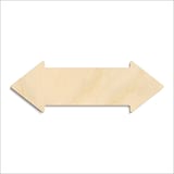 Laser-cut baltic birch silhouette of DOUBLE END DIRECTION ARROW SIGN