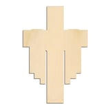 Laser-cut baltic birch silhouette of DRAPERY CROSS